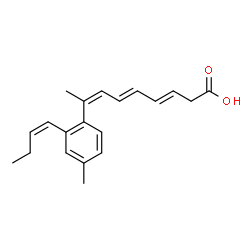 ChemSpider 2D Image | (3E,5E,7Z)-8-{2-[(1Z)-1-Buten-1-yl]-4-methylphenyl}-3,5,7-nonatrienoic acid | C20H24O2