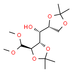 ChemSpider 2D Image | (R)-[(4S,5R)-5-(Dimethoxymethyl)-2,2-dimethyl-1,3-dioxolan-4-yl][(4R)-2,2-dimethyl-1,3-dioxolan-4-yl]methanol | C14H26O7
