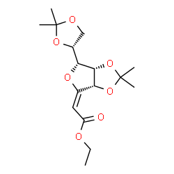ChemSpider 2D Image | Ethyl (2E,6R)-3,6-anhydro-2-deoxy-6-[(4R)-2,2-dimethyl-1,3-dioxolan-4-yl]-4,5-O-isopropylidene-L-erythro-hex-2-enonate | C16H24O7