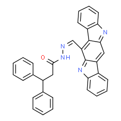 ChemSpider 2D Image | N'-[(Z)-Indolo[3,2-b]carbazol-6-ylmethylene]-3,3-diphenylpropanehydrazide | C34H24N4O
