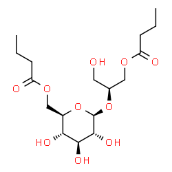ChemSpider 2D Image | (2S)-2-[(6-O-Butyryl-beta-D-glucopyranosyl)oxy]-3-hydroxypropyl butyrate | C17H30O10