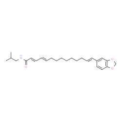 ChemSpider 2D Image | (2E,4E,13E)-14-(1,3-Benzodioxol-5-yl)-N-isobutyl-2,4,13-tetradecatrienamide | C25H35NO3