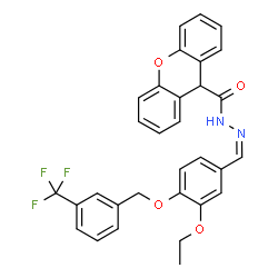 ChemSpider 2D Image | N'-[(Z)-(3-Ethoxy-4-{[3-(trifluoromethyl)benzyl]oxy}phenyl)methylene]-9H-xanthene-9-carbohydrazide | C31H25F3N2O4