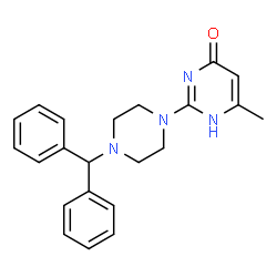 ChemSpider 2D Image | 2-(4-benzhydrylpiperazin-1-yl)-6-methylpyrimidin-4(3H)-one | C22H24N4O