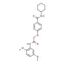 ChemSpider 2D Image | N-Cyclohexyl-4-{2-[(2,5-dimethoxyphenyl)amino]-2-oxoethoxy}benzamide | C23H28N2O5