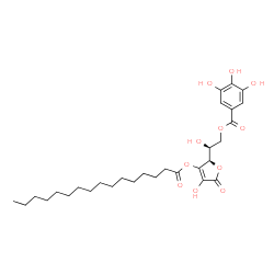 ChemSpider 2D Image | (2S)-2-Hydroxy-2-[(2R)-4-hydroxy-5-oxo-3-(palmitoyloxy)-2,5-dihydro-2-furanyl]ethyl 3,4,5-trihydroxybenzoate | C29H42O11