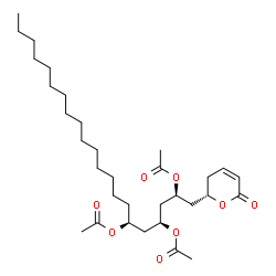 ChemSpider 2D Image | (2S,4S,6S)-1-[(2S)-6-Oxo-3,6-dihydro-2H-pyran-2-yl]-2,4,6-henicosanetriyl triacetate | C32H54O8
