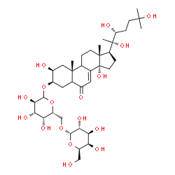 ChemSpider 2D Image | (2beta,3beta,9xi,20S,22R)-2,14,20,22,25-Pentahydroxy-6-oxocholest-7-en-3-yl 6-O-alpha-D-galactopyranosyl-D-galactopyranoside | C39H64O17