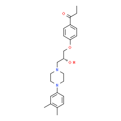 ChemSpider 2D Image | 1-(4-{(2R)-3-[4-(3,4-Dimethylphenyl)-1-piperazinyl]-2-hydroxypropoxy}phenyl)-1-propanone | C24H32N2O3