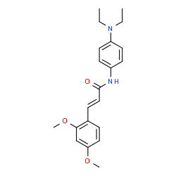 ChemSpider 2D Image | (2E)-N-[4-(Diethylamino)phenyl]-3-(2,4-dimethoxyphenyl)acrylamide | C21H26N2O3