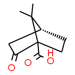 ChemSpider 2D Image | (4R)-7,7-Dimethyl-2-oxobicyclo[2.2.1]heptane-1-carboxylic acid | C10H14O3