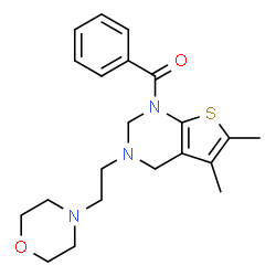 ChemSpider 2D Image | {5,6-Dimethyl-3-[2-(4-morpholinyl)ethyl]-3,4-dihydrothieno[2,3-d]pyrimidin-1(2H)-yl}(phenyl)methanone | C21H27N3O2S