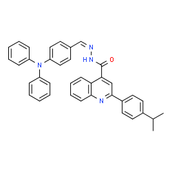 ChemSpider 2D Image | N'-{(Z)-[4-(Diphenylamino)phenyl]methylene}-2-(4-isopropylphenyl)-4-quinolinecarbohydrazide | C38H32N4O