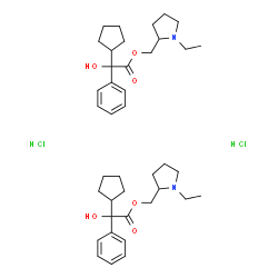 ChemSpider 2D Image | (1-Ethyl-2-pyrrolidinyl)methyl cyclopentyl(hydroxy)phenylacetate hydrochloride | C40H60Cl2N2O6