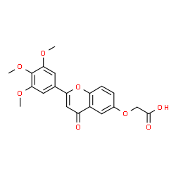 ChemSpider 2D Image | {[4-Oxo-2-(3,4,5-trimethoxyphenyl)-4H-chromen-6-yl]oxy}acetic acid | C20H18O8