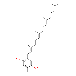 ChemSpider 2D Image | 2-Methyl-5-[(2E,6E,10E)-3,7,11,15-tetramethyl-2,6,10,14-hexadecatetraen-1-yl]-1,4-benzenediol | C27H40O2