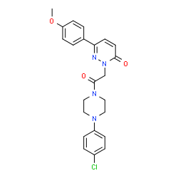 ChemSpider 2D Image | 2-{2-[4-(4-Chlorophenyl)-1-piperazinyl]-2-oxoethyl}-6-(4-methoxyphenyl)-3(2H)-pyridazinone | C23H23ClN4O3