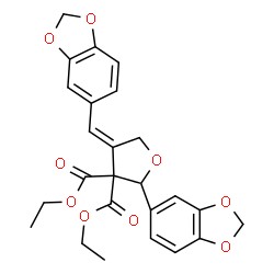 ChemSpider 2D Image | Diethyl (4Z)-2-(1,3-benzodioxol-5-yl)-4-(1,3-benzodioxol-5-ylmethylene)dihydro-3,3(2H)-furandicarboxylate | C25H24O9