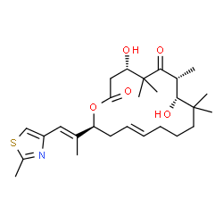 ChemSpider 2D Image | (4S,7R,8R,13E,16S)-4,8-Dihydroxy-5,5,7,9,9-pentamethyl-16-[(1E)-1-(2-methyl-1,3-thiazol-4-yl)-1-propen-2-yl]oxacyclohexadec-13-ene-2,6-dione | C27H41NO5S