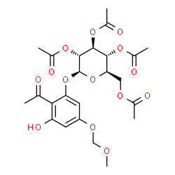ChemSpider 2D Image | 2-Acetyl-3-hydroxy-5-(methoxymethoxy)phenyl 2,3,4,6-tetra-O-acetyl-beta-D-glucopyranoside | C24H30O14