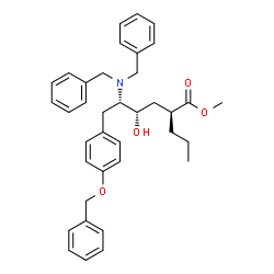 ChemSpider 2D Image | Methyl (2R,4S,5S)-6-[4-(benzyloxy)phenyl]-5-(dibenzylamino)-4-hydroxy-2-propylhexanoate | C37H43NO4