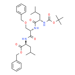 ChemSpider 2D Image | Benzyl N-{[(2-methyl-2-propanyl)oxy]carbonyl}-L-leucyl-O-benzyl-L-seryl-L-leucinate | C34H49N3O7