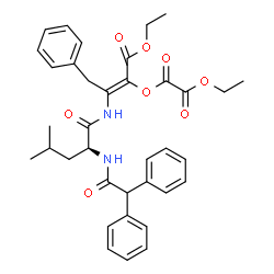 ChemSpider 2D Image | (2Z)-3-{[N-(Diphenylacetyl)-L-leucyl]amino}-1-ethoxy-1-oxo-4-phenyl-2-buten-2-yl ethyl oxalate | C36H40N2O8