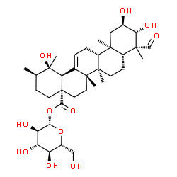ChemSpider 2D Image | 1-O-[(2alpha,3beta)-2,3,19-Trihydroxy-24,28-dioxours-12-en-28-yl]-beta-D-glucopyranose | C36H56O11