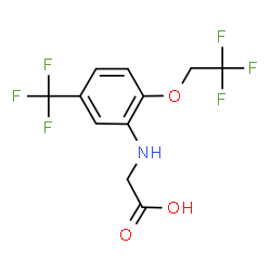 ChemSpider 2D Image | N-[2-(2,2,2-Trifluoroethoxy)-5-(trifluoromethyl)phenyl]glycine | C11H9F6NO3
