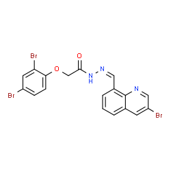 ChemSpider 2D Image | N'-[(Z)-(3-Bromo-8-quinolinyl)methylene]-2-(2,4-dibromophenoxy)acetohydrazide | C18H12Br3N3O2