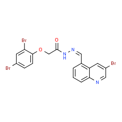 ChemSpider 2D Image | N'-[(Z)-(3-Bromo-5-quinolinyl)methylene]-2-(2,4-dibromophenoxy)acetohydrazide | C18H12Br3N3O2