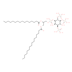 ChemSpider 2D Image | (2S)-3-{[{[(1R,2R,3R,4R,5S,6R)-2,4-Dihydroxy-3,5,6-tris(phosphonooxy)cyclohexyl]oxy}(hydroxy)phosphoryl]oxy}-1,2-propanediyl dihexadecanoate | C41H82O22P4
