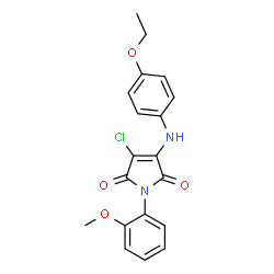 ChemSpider 2D Image | 3-Chloro-4-[(4-ethoxyphenyl)amino]-1-(2-methoxyphenyl)-1H-pyrrole-2,5-dione | C19H17ClN2O4