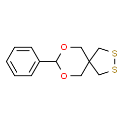 ChemSpider 2D Image | 8-Phenyl-7,9-dioxa-2,3-dithiaspiro[4.5]decane | C12H14O2S2
