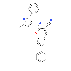 ChemSpider 2D Image | (2Z)-2-Cyano-3-[5-(4-methylphenyl)-2-furyl]-N-(3-methyl-1-phenyl-1H-pyrazol-5-yl)acrylamide | C25H20N4O2
