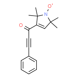 ChemSpider 2D Image | [2,2,5,5-Tetramethyl-3-(3-phenyl-2-propynoyl)-2,5-dihydro-1H-pyrrol-1-yl]oxidanyl | C17H18NO2
