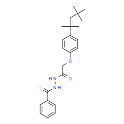 ChemSpider 2D Image | N'-{[4-(2,4,4-Trimethyl-2-pentanyl)phenoxy]acetyl}benzohydrazide | C23H30N2O3