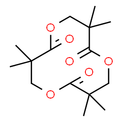 ChemSpider 2D Image | 3,3,7,7,11,11-Hexamethyl-1,5,9-trioxacyclododecane-2,6,10-trione | C15H24O6
