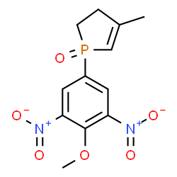 ChemSpider 2D Image | 1-(4-Methoxy-3,5-dinitrophenyl)-4-methyl-2,3-dihydro-1H-phosphole 1-oxide | C12H13N2O6P