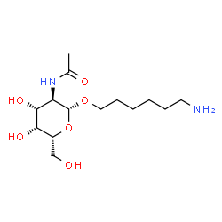 ChemSpider 2D Image | 6-Aminohexyl 2-acetamido-2-deoxy-beta-D-galactopyranoside | C14H28N2O6