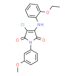 ChemSpider 2D Image | 3-Chloro-4-[(2-ethoxyphenyl)amino]-1-(3-methoxyphenyl)-1H-pyrrole-2,5-dione | C19H17ClN2O4