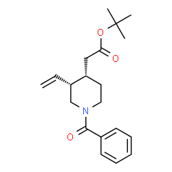 ChemSpider 2D Image | tert-Butyl [(3R,4S)-1-benzoyl-3-vinylpiperidin-4-yl]acetate | C20H27NO3