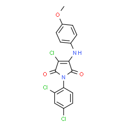 ChemSpider 2D Image | 3-Chloro-1-(2,4-dichlorophenyl)-4-[(4-methoxyphenyl)amino]-1H-pyrrole-2,5-dione | C17H11Cl3N2O3