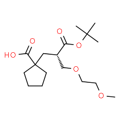 ChemSpider 2D Image | 1-{(2S)-2-[(2-Methoxyethoxy)methyl]-3-[(2-methyl-2-propanyl)oxy]-3-oxopropyl}cyclopentanecarboxylic acid | C17H30O6
