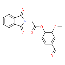 ChemSpider 2D Image | 4-Acetyl-2-methoxyphenyl (1,3-dioxo-1,3-dihydro-2H-isoindol-2-yl)acetate | C19H15NO6