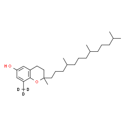 ChemSpider 2D Image | 2-Methyl-8-(~2~H_3_)methyl-2-(4,8,12-trimethyltridecyl)-6-chromanol | C27H43D3O2