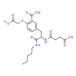 ChemSpider 2D Image | 5-[(2S)-2-[(3-Carboxypropanoyl)amino]-3-oxo-3-(pentylamino)propyl]-2-(2-methoxy-2-oxoethoxy)benzoic acid | C22H30N2O9
