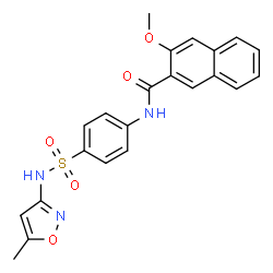 ChemSpider 2D Image | 3-Methoxy-N-{4-[(5-methyl-1,2-oxazol-3-yl)sulfamoyl]phenyl}-2-naphthamide | C22H19N3O5S