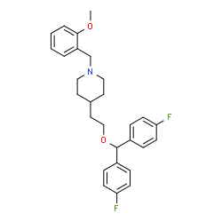 ChemSpider 2D Image | 4-{2-[Bis(4-fluorophenyl)methoxy]ethyl}-1-(2-methoxybenzyl)piperidine | C28H31F2NO2
