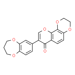 ChemSpider 2D Image | 8-(3,4-Dihydro-2H-1,5-benzodioxepin-7-yl)-2,3-dihydro-7H-[1,4]dioxino[2,3-h]chromen-7-one | C20H16O6